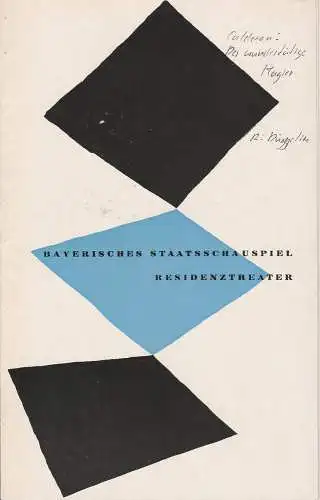 Bayerisches Staatsschauspiel, Residenztheater, Helmut Henrichs, Eckart Stein: Programmheft Der wundertätige Magier. Premiere 29. Juli 1960 (18). 
