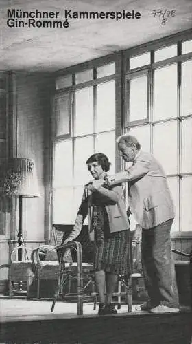 Münchner Kammerspiele, Hans-Reinhard Müller, Ernst Wendt, Wolfgang Zimmermann: Programmheft D.L. Coburn: Gin-Romme. Premiere 20. Juni 1978 Spielzeit 1977 / 78 Heft 8 (18). 