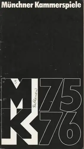 Münchner Kammerspiele, Hans-Reinhard Müller: Programmheft Hartmut Lange: Die Gräfin von Rathenow. Premiere 18. Februar 1976 Spielzeit 1975 / 76 Heft 5 (18). 