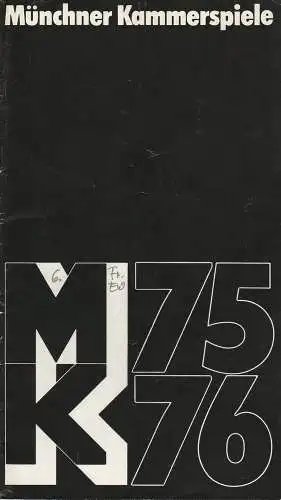 Münchner Kammerspiele, Hans-Reinhard Müller: Programmheft  Frank Wedekind: Frühlingserwachen. Spielzeit 1975 / 76 Heft 6 (18). 