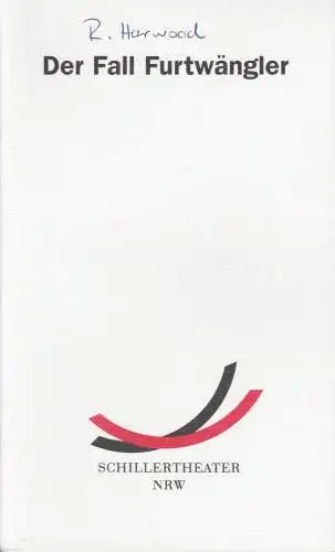 Schillertheater NRW, Holk Freytag, Kathrin Bieligk: Programmheft Der Fall Furtwängler Premiere 22. Januar 1999 Kleines Haus Spielzeit 1998 / 99 (18). 