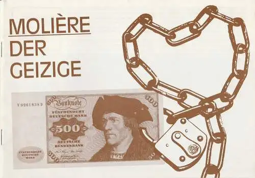 Pfalztheater Kaiserslautern, Wolfgang Blum, Renier Baaken: Programmheft Der Geizige. Komödie von Moliere. Premiere 1. Februar 1984 Spielzeit 1983 / 84 Heft 12 (18). 