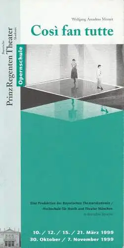 Bayerische Theaterakademie im Prinzregententheater, Reinhard Thasler, Stefan Göppner: Programmheft  Cosi fan Tutte Premiere 10. März 1999 Prinzregententheater (18). 