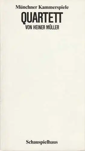 Münchner Kammerspiele, Dieter Dorn, Heiner Gimmler, Wolfgang Zimmermann: Programmheft QUARTETT von Heiner Müller. Premiere 20. November 1983 Spielzeit 1983 / 84 Heft 3 (18). 