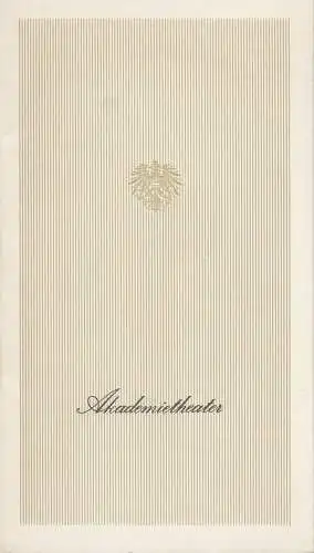 Akademietheater, Österreichischer Bundestheaterverband, Lothar Knessl: Programmheft Die Dame vom Maxim von Georges Feydeau Premiere 12. Februar 1972 (18). 