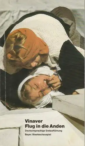 Bayerisches Staatsschauspiel, Residenztheater, Frank Baumbauer, Burkhard Mauer, Thomas Petz, Heike Wiehle, Gisela Scheidler ( Fotos ): Programmheft Flug in die Anden von Michael Vinaver. Premiere 14. Oktober 1983 im Residenztheater (18). 