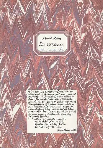 Landestheater Württemberg-Hohenzollern Tübingen, Klaus Pierwoß, Michael Baumgarten: Programmheft Die Wildente von Henrik Ibsen. Premiere 17.10.1981 Tübingen Spielzeit 1981 / 82 (18). 