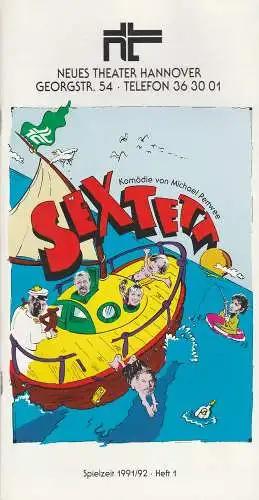 Neues Theater Hannover, Ursula König, SaBo, James von Berlepsch: Programmheft SEXTETT. Komödie von Michael Pertwee. Spielzeit 1991 / 92 Heft 1 (18). 