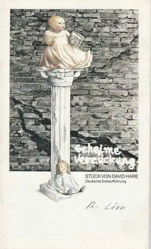 Stadttheater Hildesheim, Pierre Leon, Ulrike Gerold: Programmheft Geheime Verzückung von David Hare Premiere 19. Januar 1990 Spielzeit 1989 / 90 (18). 