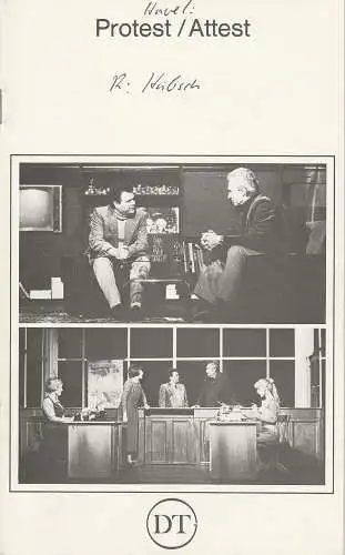 Deutsches Theater in Göttingen, Günther Fleckenstein, Norbert Baensch, Kaspar Seiffert ( Fotos ): Programmheft PROTEST / ATTEST von Vaclav Havel / Pavel Kohout Spielzeit 1979 / 80 Heft 466 (18). 