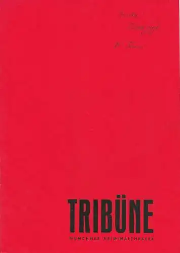Theater Tribüne am Karlstor, Münchner Kriminaltheater: Programmheft Fuchsjagd. Kriminalstück von Agatha Christie (18). 
