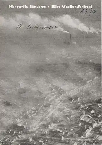 Bühnen der Landeshauptstadt Kiel, Kieler Theaterblätter, Joachim Klaiber, Mario Krüger: Programmheft Henrik Ibsen: Ein Volksfeind Premiere 26. September 1970 Spielzeit 1970 / 71 Heft 5 (18). 