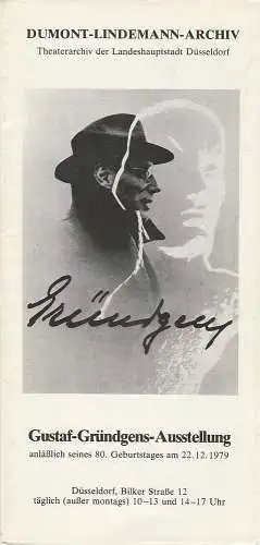 Dumont-Lindemann-Archiv, Theaterarchiv der Landeshauptstadt Düsseldorf, Erich Linke, Walter Klein ( Fotos ): Gustav-Gründgens-Ausstellung anläßlich seines 80. Geburtstages am 22.12.1979 (18). 