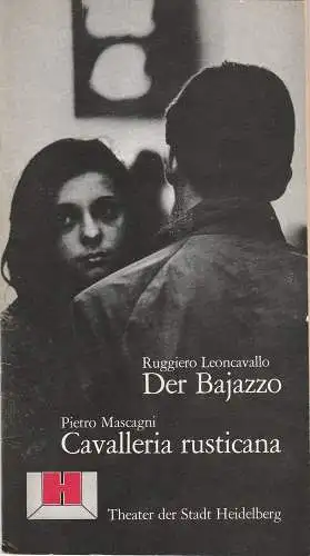 Theater der Stadt Heidelberg, Peter Stoltzenberg, Matthias Remus: Programmheft Der Bajazzo / Cavalleria rusticana Spielzeit 1980 / 81 Heft 8 (18). 