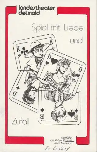 Landestheater Detmold, Otto Hans Böhm, Bruno Scharnberg: Programmheft Erhardt/ nach Marivaux Spiel von Liebe und Zufall Premiere 7. Dezember 1982 Kurtheater Spielzeit 1982 / 83 Heft 9 (18). 