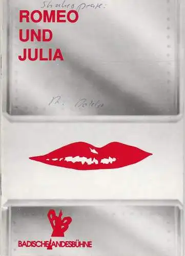 Badische Landesbühne Bruchsal LBB, Peter Dolder, Barbara Ritter, Peter Empl ( Probenfotos ): Programmheft ROMEO UND JULIA Trauerspiel von William Shakespeare. Premiere 6. Juni 1996 Schloßpark Bruchsal  Spielzeit 1995 / 96 (18). 