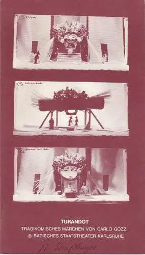 Badisches Staatstheater Karlsruhe, Günter Könemann, Willi Händler, Ernstgeorg Hering, Uwe Pierstorff: Programmheft Turandot. Tragikomisches Märchen von Carlo Gozzi Premiere 30. September 1979 Spielzeit 1979 / 80 Schauspiel Heft 2 (18). 