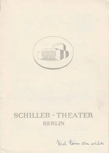 Schiller Theater Berlin, Boleslaw Barlog, Albert Beßler: Programmheft Viel Lärm um nichts. Lustspiel von William Shakespeare Spielzeit 1957 / 58 Heft 72 (18). 