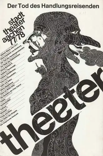 Stadttheater Aachen, Peter Maßmann: Programmheft Der Tod des Handlungsreisenden Premiere 8. Dezember 1977 Spielzeit 1977 / 78 Heft 10 (18). 
