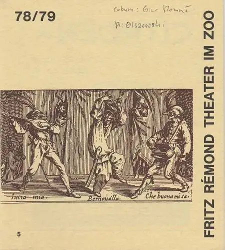 Fritz Remond Theater am Zoo, Egon Baumgarten: Programmheft Gin - Romme von Donald L. Coburn  Spielzeit 1978 / 79  Heft 5 Februar 1979 (18). 