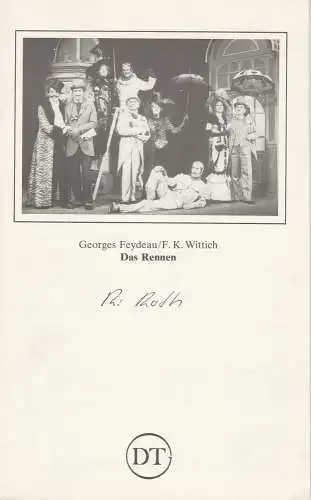 Deutsches Theater in Göttingen, Günther Fleckenstein, Norbert Baensch: Programmheft DAS RENNEN. Komödie von Georges Feydeau Spielzeit 1983 / 84 Heft 521 (18). 