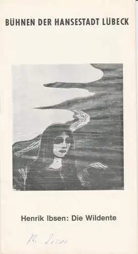 Bühnen der Hansestadt Lübeck, Walter Heidrich, Eberhart Uebe: Programmheft Henrik Ibsen: DIE WILDENTE 18. Januar 1967 Kammerspiele Spielzeit 1966 / 67 Heft 13 (18). 