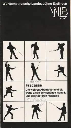 Württembergische Landesbühne Esslingen, Achim Thorwald, Dominik Neuner: Programmheft FRACASSE von Serge Ganzl Premiere 17. Mai 1977 Spielzeit 1976 / 77 Heft 10 (18). 