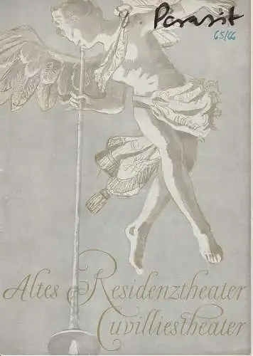 Bayerisches Staatsschauspiel, Helmut Henrichs, Dieter Hackemann: Programmheft Friedrich Schiller DER PARASIT Premiere 5. Februar 1966 Altes Residenztheater Cuvillies-Theater Spielzeit 1965 / 66 (18). 
