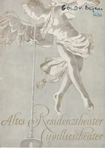 Bayerisches Staatsschauspiel, Helmut Henrichs, Dieter Hackemann: Programmheft Uraufführung DAS GOLD VON BAYERN. Komödie von Reinhard Rassalt 16. Oktober 1966 Altes Residenztheater Cuvillies-Theater Spielzeit 1966 / 67 (18). 