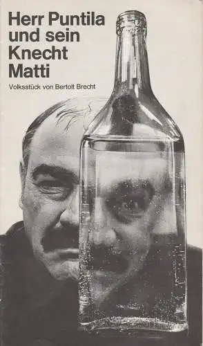 Städtische Bühnen Augsburg, Rudolf Stromberg, Michael Wachsmann: Programmheft Herr Puntila und sein Knecht Matti. Volksstück von Bertolt Brecht. Premiere 22. Januar 1976 Spielzeit 1975 / 76 Heft 11 (18). 