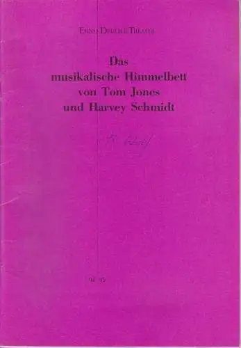 Ernst Deutsch Theater, Friedrich Schütter, Wolfgang Borchert: Programmheft Das musikalische Himmelbett ( I Do! I Do! ) von Tom Jones und Harvey Schmidt. Premiere 23. November 1994. Spielzeit 1994 / 95 (18). 