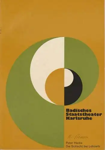 Badisches Staatstheater Karlsruhe, Hans-Georg Rudolph, Wilhelm Kappler, Otto König, Gerd Weiss ( Fotos ): Programmheft Die Schlacht bei Lobositz. Komödie von Peter Hacks. Premiere 9. Februar 1974 Spielzeit 1973 / 74 Heft 11 (18). 