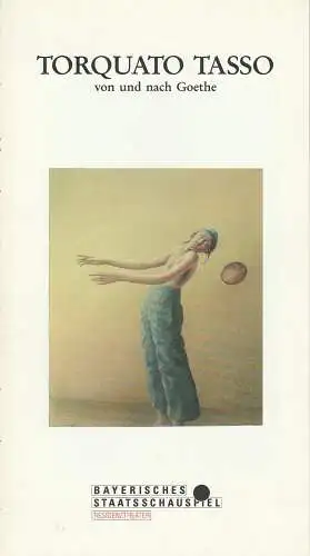 Bayerisches Staatsschauspiel, Residenztheater München, Günther Beelitz, Wilfried Hösl ( Fotos ), Sebastian Huber: Programmheft Torquato Tasso. Schauspiel von und nach Goethe. Premiere 26. Oktober 1991 Residenztheater Spielzeit 1990 / 91 Heft 77 (18). 