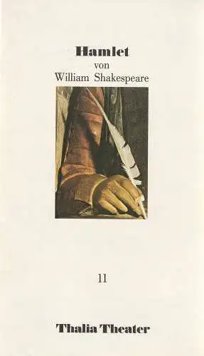 Thalia Theater Hamburg, Jürgen Flimm, Rold Paulin, Horst Laube: Programmheft 11 HAMLET von William Shakespeare. Premiere 21. September 1986 Spielzeit 1986 / 87 (18). 