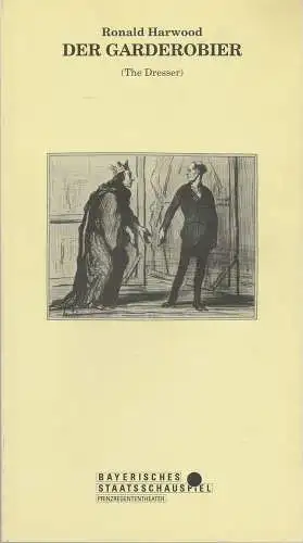 Bayerisches Staatsschauspiel, Prinzregententheater, Günther Beelitz, Guido Huller, Almut Fischer, Silvia Stammen, Wilfried Hösl ( Fotos ): Programmheft Der Garderobier von Ronald Harwood Heft Nr. 73 Premiere 29. Juni Prinzregententheater (18). 