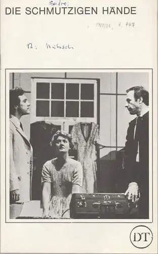 Deutsches Theater in Göttingen, Günther Fleckenstein, Norbert Baensch: Programmheft Die schmutzigen Hände. Les Mains sales. Schauspiel von Jean-Paul Sartre. Spielzeit 1977 / 78 Blätter des Deutschen Theaters in Göttingen Heft 447 (18). 