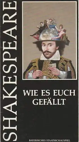 Bayerisches Staatsschauspiel, Prinzregententheater, Günther Beelitz, Uwe B. Carstensen, Wilfried Hösl ( Fotos ): Programmheft Wie es euch gefällt von William Shakespeare Premiere 29. September 1988.. 