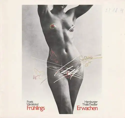 Thalia Theater Hamburg, Boy Gobert, Albrecht Goetze, Hans Meyer-Veden ( Probenfotos ): Programmheft Frühlings Erwachen von Frank Wedekind. Premiere 23. Dezember 1978 Spielzeit 1978/79 (18). 