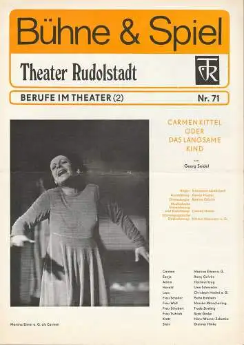Theater Rudolstadt, Horst Liebig, Peter-W. bahr: Bühne & Spiel Theater Rudolstadt Berufe im Theater ( 2 ) Nr. 71 Der Maskenbildner (18). 