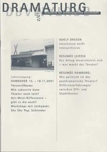 Dramaturgische Gesellschaft DG, Henning Rischbieter: DRAMATURG Zeitschrift der Dramaturgischen Gesellschaft 2 / 01 (18). 