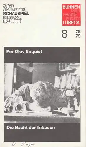 Bühnen der Hansestadt Lübeck, Gert Müller: Programmheft Per Olov Enquist: Die Nacht der Tribaden. Premiere 2. Dezember 1978 Kammerspiele Spielzeit 1978 / 79 Heft 8 (18). 