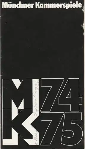 Münchner Kammerspiele, Hans-Reinhard Müller, Wolfgang Zimmermann: Programmheft Gerhart Hauptmann: EINSAME MENSCHEN Premiere 28. April 1975 Schauspielhaus Spielzeit 1974 / 75 Heft (18). 