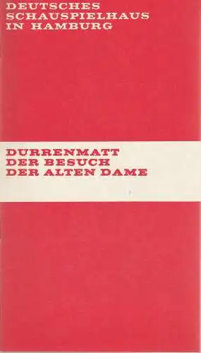Deutsches Schauspielhaus in Hamburg, Hans Günter Martens, Harald Clemen, Rosemarie Clausen ( Szenenfotos ): Programmheft Der Besuch der alten Dame. Eine tragische Komödie von Friedrich.. 