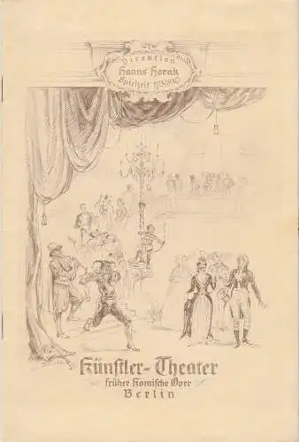 Künstlertheater ( vormals Komische Oper ), Hanns Horak: Programmheft Aimee oder Der gesunde Menschenverstand. Komödie von Heinz Coubier Spielzeit 1939 / 40 3. Quartal 1939 (18). 