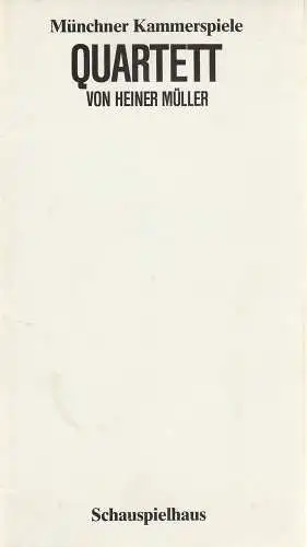 Münchner Kammerspiele, Dieter Dorn, Heiner Gimmler, Wolfgang Zimmermann: Programmheft QUARTETT von Heiner Müller. Premiere 20. November 1983 Schauspielhaus Spielzeit 1983 / 84 Heft 3 (18). 