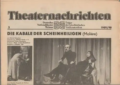 Deutsches Nationaltheater Weimar, Fritz Wendrich, Christine Schild: Theaternachrichten Deutsches Nationaltheater Weimar 3 - 1989 / 90 (18). 