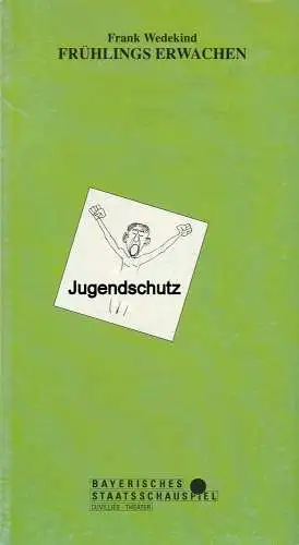 Bayerisches Staatsschauspiel, Günther Beelitz, Guido Huller, Matthias Lösch: Programmheft Frank Wedekind: Frühlings erwachen. Eine Kindertragödie Premiere 17. März 1992 Cuvillies-Theater Spielzeit 1991 / 92 Nr. 84 (18). 