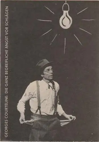 Nationaltheater Mannheim, Arnold Petersen, Carla-Maria Gläser, Hans-Christoph Zimmermann: Programmheft Georges Courteline: DIE GANZ BEGREIFLICHE ANGST VOR SCHLÄGEN Premiere 20. Oktober 1990 im Studio Werkhaus Spielzeit 1990 / 91 Nr. 3 (18). 