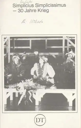 Deutsches Theater in Göttingen, Günther Fleckenstein, Norbert Baensch: Programmheft Uraufführung Simplicius Simplicissimus - 30 Jahre Krieg Spielzeit 1979 / 80 Heft 474 (18). 