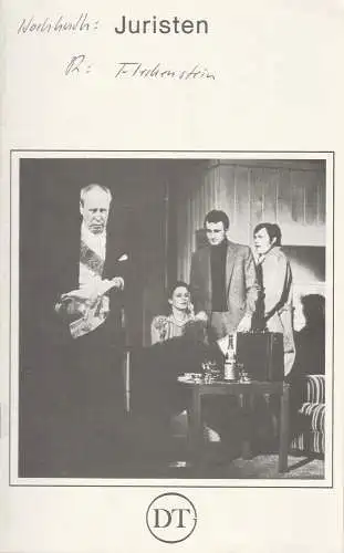 Deutsches Theater in Göttingen, Günther Fleckenstein, Norbert Baensch: Programmheft Uraufführung JURISTEN. Schauspiel von Rolf Hochhuth Spielzeit 1979 / 80 Heft 470 (18). 